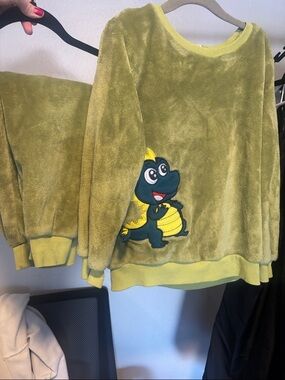 Green Plush Dragon Pajama Set